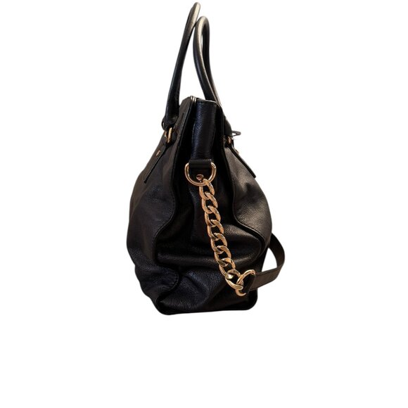Michael Kors Hamilton Leather Satchel Black - Picture 5 of 8